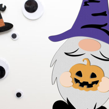 Intra απο ξύλο plywood 3mm-4mm πάχος - Halloween Gnome με κολοκύθα Δίασταση 4x11 cm INTRAFABR-104253647 - Image 2