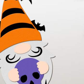 Intra απο ξύλο plywood 3mm-4mm πάχος - Halloween Gnome με το κρανίο Δίασταση 4x11 cm INTRAFABR-104780816 - Image 3