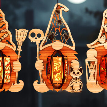 Intra απο ξύλο plywood 3mm-4mm πάχος - Πακέτο κεριών από Halloween Gnomes Δίασταση 2x4 cm INTRAFABR-107465977 - Image 1