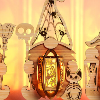 Intra απο ξύλο plywood 3mm-4mm πάχος - Πακέτο κεριών από Halloween Gnomes Δίασταση 2x4 cm INTRAFABR-107465977 - Image 5