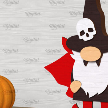 Intra απο ξύλο plywood 3mm-4mm πάχος - Δέσμη κοπής με λέιζερ Halloween Gnomes Δίασταση 15x15 cm INTRAFABR-104687547 - Image 4