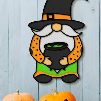 Intra απο ξύλο plywood 3mm-4mm πάχος - Κουτί σκιάς Halloween Gnomes, χαρτί κοπής Δίασταση 8x8 cm INTRAFABR-81113618 - Image 3