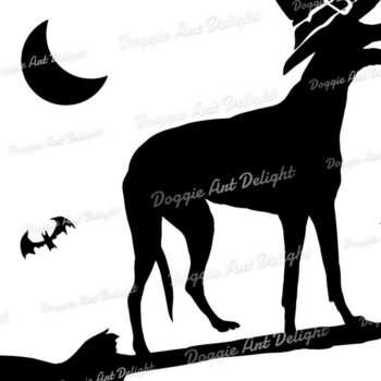 Intra απο ξύλο plywood 3mm-4mm πάχος - Halloween Greyhound Spooky Dog Png Δίασταση 15x15 cm INTRAFABR-77777591 - Image 2