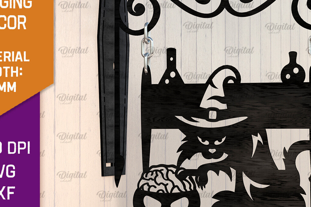 Intra απο ξύλο plywood 3mm-4mm πάχος - Κρεμαστό ντεκόρ Halloween Κόψιμο με λέιζερ Δίασταση 15x15 cm INTRAFABR-105131778
