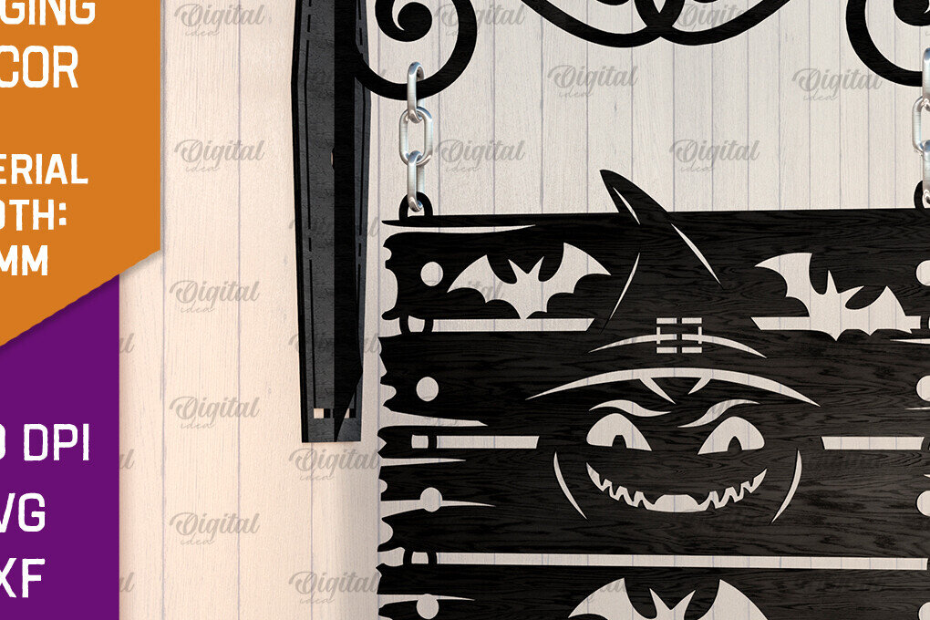 Intra απο ξύλο plywood 3mm-4mm πάχος - Κρεμαστό ντεκόρ Halloween Κόψιμο με λέιζερ Δίασταση 15x15 cm INTRAFABR-105131547