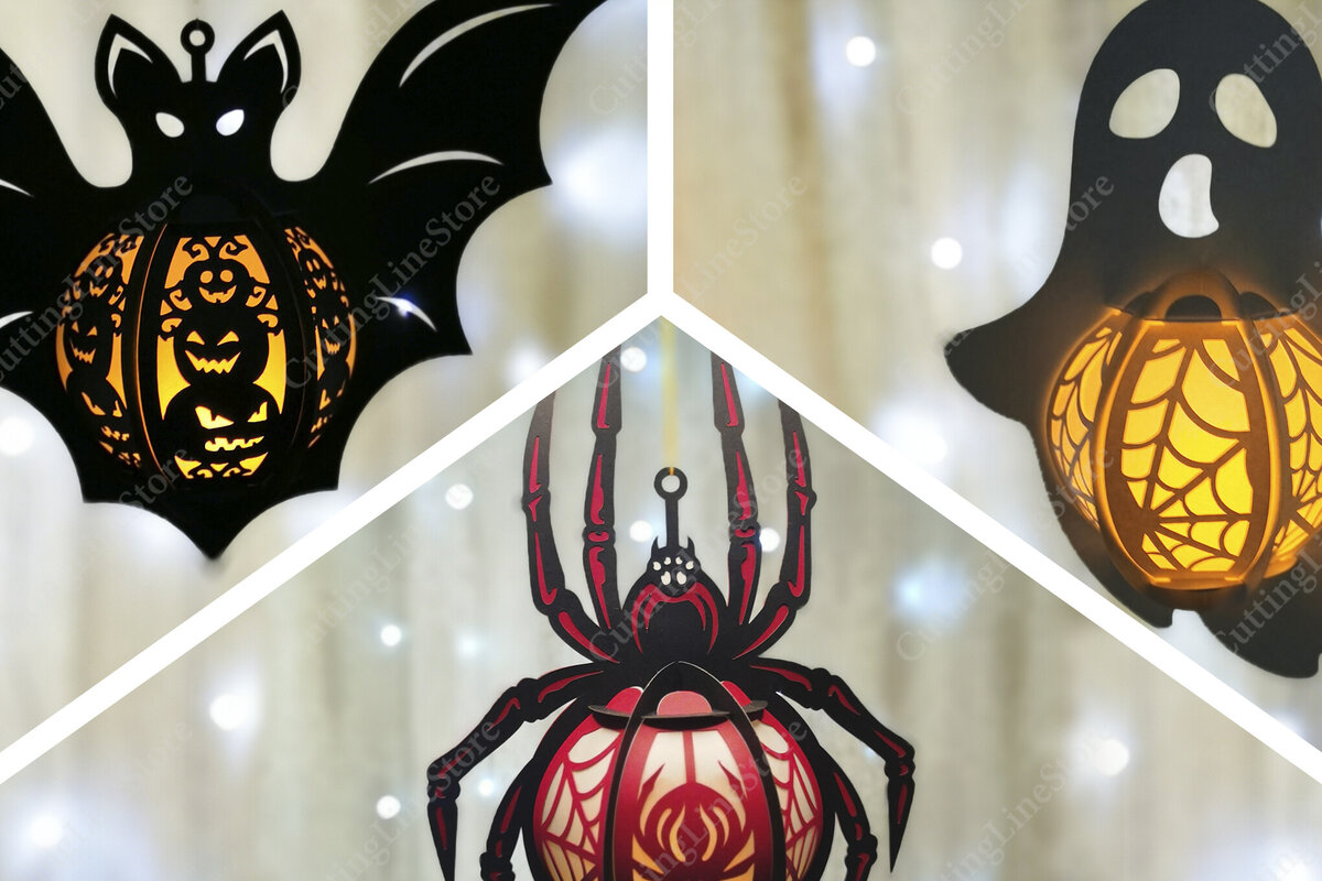 Intra απο ξύλο plywood 3mm-4mm πάχος - Κρεμαστά φανάρια αποκριών Δίασταση 15x15 cm INTRAFABR-104859078