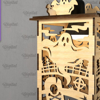 Intra απο ξύλο plywood 3mm-4mm πάχος - Δέσμη λέιζερ με κρεμαστά φανάρια αποκριών Δίασταση 15x15 cm INTRAFABR-105017552 - Image 8