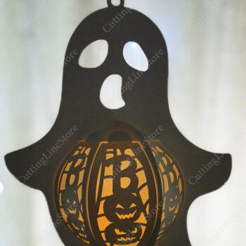 Intra απο ξύλο plywood 3mm-4mm πάχος - Κρεμαστά φανάρια αποκριών Δίασταση 15x15 cm INTRAFABR-104619884 - Image 2