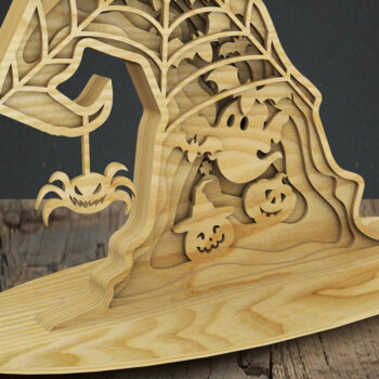 Intra απο ξύλο plywood 3mm-4mm πάχος - Πρότυπο αποκοπής με λέιζερ καπέλων αποκριών Δίασταση 13x16 cm INTRAFABR-78919314 - Image 1