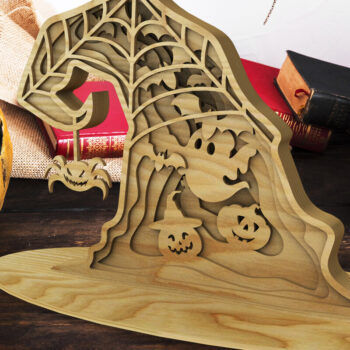 Intra απο ξύλο plywood 3mm-4mm πάχος - Πρότυπο αποκοπής με λέιζερ καπέλων αποκριών Δίασταση 13x16 cm INTRAFABR-78919314 - Image 2