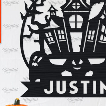 Intra απο ξύλο plywood 3mm-4mm πάχος - Πακέτο κοπής λέιζερ Haunted House Halloween Δίασταση 15x15 cm INTRAFABR-104234657 - Image 4