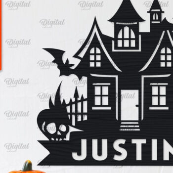 Intra απο ξύλο plywood 3mm-4mm πάχος - Πακέτο κοπής λέιζερ Haunted House Halloween Δίασταση 15x15 cm INTRAFABR-104234657 - Image 5