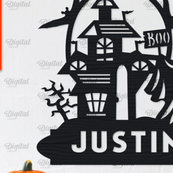 Intra απο ξύλο plywood 3mm-4mm πάχος - Πακέτο κοπής λέιζερ Haunted House Halloween Δίασταση 15x15 cm INTRAFABR-104234657 - Image 6