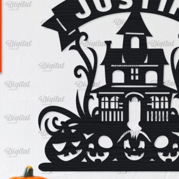 Intra απο ξύλο plywood 3mm-4mm πάχος - Πακέτο κοπής λέιζερ Haunted House Halloween Δίασταση 15x15 cm INTRAFABR-104234657 - Image 7