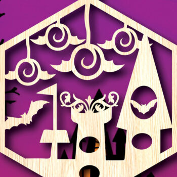 Intra απο ξύλο plywood 3mm-4mm πάχος - Στολίδια στοιχειωμένου σπιτιού για το Halloween Δίασταση 6x6 cm INTRAFABR-104701893 - Image 2