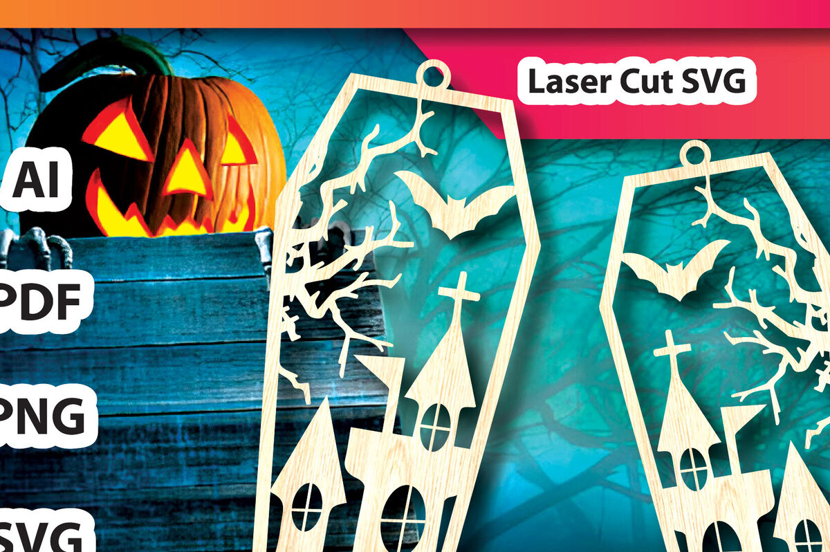 Intra απο ξύλο plywood 3mm-4mm πάχος - Στολίδια στοιχειωμένου σπιτιού για το Halloween Δίασταση 6x6 cm INTRAFABR-104601768