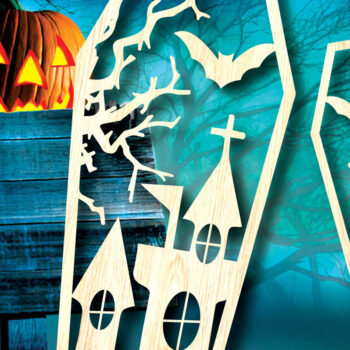 Intra απο ξύλο plywood 3mm-4mm πάχος - Στολίδια στοιχειωμένου σπιτιού για το Halloween Δίασταση 6x6 cm INTRAFABR-104601768 - Image 2