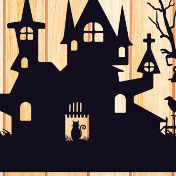 Intra απο ξύλο plywood 3mm-4mm πάχος - Πακέτο Halloween Haunted House Δίασταση 15x15 cm INTRAFABR-125229675 - Image 8