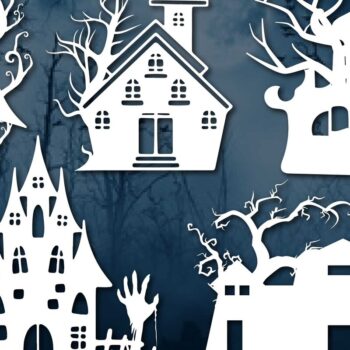 Intra απο ξύλο plywood 3mm-4mm πάχος - Πακέτο Halloween Haunted House  Δίασταση 15x15 cm INTRAFABR-77595742 - Image 1