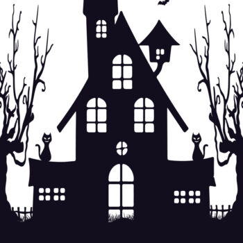 Intra απο ξύλο plywood 3mm-4mm πάχος - Halloween Haunted House  Design 14 Δίασταση 15x15 cm INTRAFABR-125256135 - Image 1