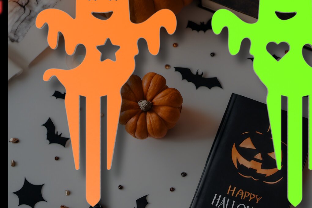 Intra απο ξύλο plywood 3mm-4mm πάχος - Σελιδοδείκτες Halloween Heart &amp; Star Ghost Δίασταση 15x15 cm INTRAFABR-78679638