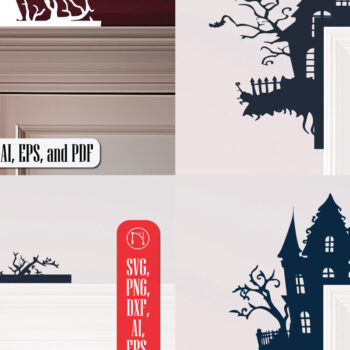 Intra απο ξύλο plywood 3mm-4mm πάχος - Πακέτο Halloween Home Door Corners  Δίασταση 20x25 cm INTRAFABR-105112126 - Image 1