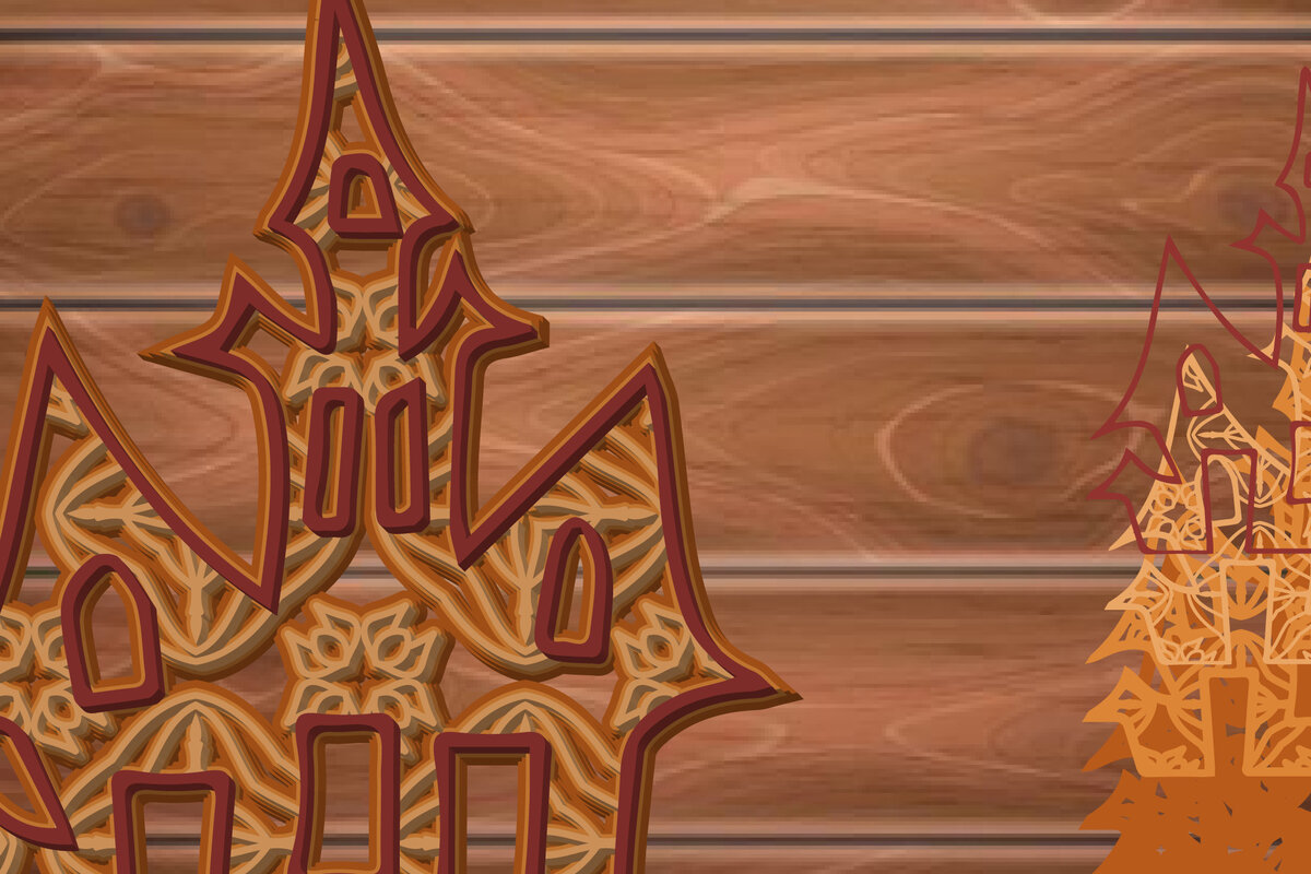 Intra απο ξύλο plywood 3mm-4mm πάχος - Halloween Home Multi Layer Frame  Δίασταση 20x25 cm INTRAFABR-15848471