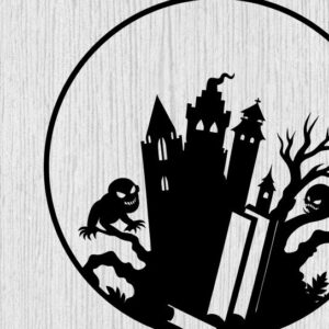 Intra απο ξύλο plywood 3mm-4mm πάχος - Αρχεία λέιζερ μετάλλων βιβλίων τρόμου Halloween Δίασταση 40x50 cm INTRAFABR-103742258