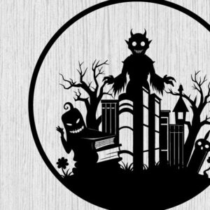 Intra απο ξύλο plywood 3mm-4mm πάχος - Αρχεία λέιζερ μετάλλων βιβλίων τρόμου Halloween Δίασταση 40x50 cm INTRAFABR-103743160