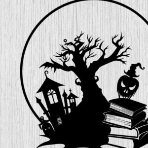 Intra απο ξύλο plywood 3mm-4mm πάχος - Αρχεία λέιζερ μετάλλων βιβλίων τρόμου Halloween Δίασταση 40x50 cm INTRAFABR-103742189