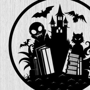 Intra απο ξύλο plywood 3mm-4mm πάχος - Βιβλία τρόμου Halloween Μεταλλική τέχνη τοίχου Δίασταση 40x50 cm INTRAFABR-103393687