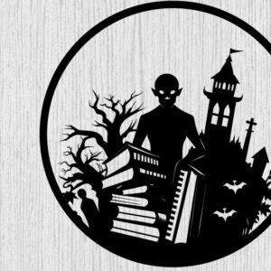 Intra απο ξύλο plywood 3mm-4mm πάχος - Βιβλία τρόμου Halloween Μεταλλική τέχνη τοίχου Δίασταση 40x50 cm INTRAFABR-103394832