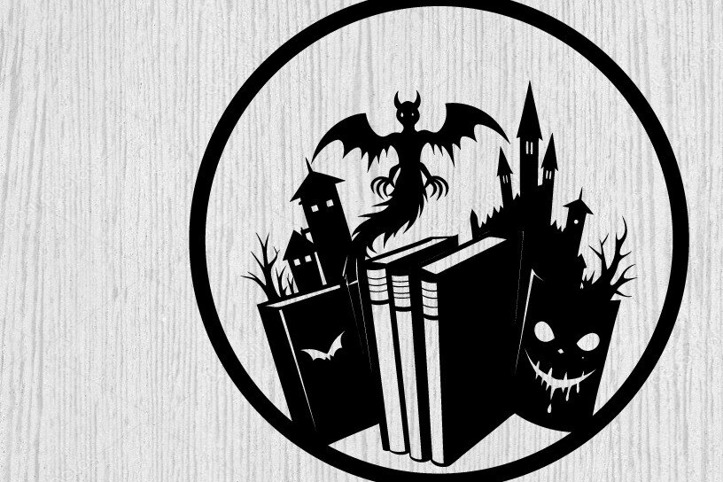 Intra απο ξύλο plywood 3mm-4mm πάχος - Βιβλία τρόμου Halloween Μεταλλική τέχνη τοίχου Δίασταση 40x50 cm INTRAFABR-103394884