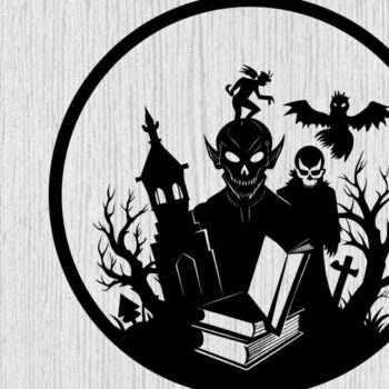 Intra απο ξύλο plywood 3mm-4mm πάχος - Βιβλία τρόμου Halloween Μεταλλική τέχνη τοίχου Δίασταση 40x50 cm INTRAFABR-103395296 - Image 1