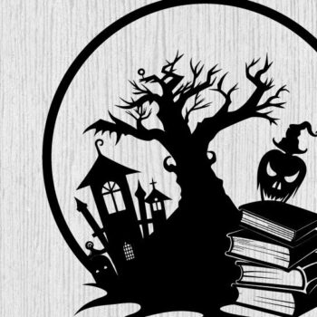 Intra απο ξύλο plywood 3mm-4mm πάχος - Βιβλία τρόμου Halloween Μεταλλική τέχνη τοίχου Δίασταση 40x50 cm INTRAFABR-103395578 - Image 1