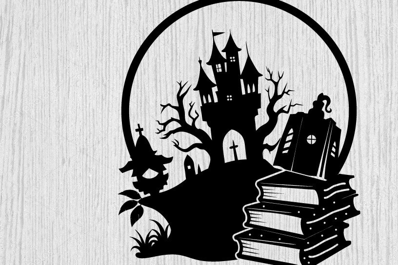 Intra απο ξύλο plywood 3mm-4mm πάχος - Βιβλία τρόμου Halloween Μεταλλική τέχνη τοίχου Δίασταση 40x50 cm INTRAFABR-103325401