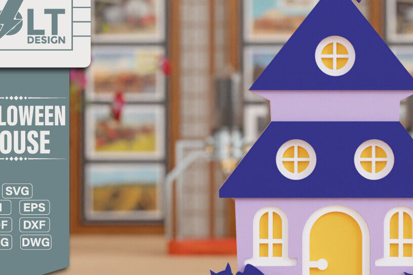 Intra απο ξύλο plywood 3mm-4mm πάχος - Halloween House 3D  Πολυεπίπεδη κοπή Δίασταση 20x25 cm INTRAFABR-102146413