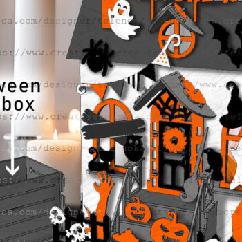 Intra απο ξύλο plywood 3mm-4mm πάχος - Halloween House Advent Calendar  Δίασταση 15x15 cm INTRAFABR-105202569 - Image 2