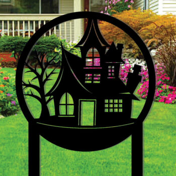 Intra απο ξύλο plywood 3mm-4mm πάχος - Μεταλλικό σημάδι πασσάλων κήπων Halloween House Δίασταση 3600x3600 cm INTRAFABR-101277272 - Image 2