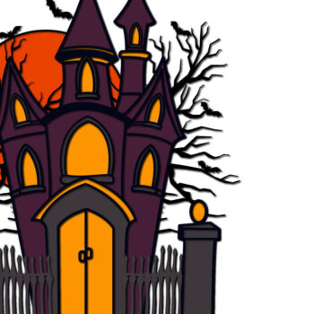 Intra απο ξύλο plywood 3mm-4mm πάχος - 3D για Halloween House Paper Cut Δίασταση 1500x1500 cm INTRAFABR-78577951 - Image 1