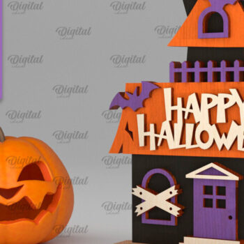 Intra απο ξύλο plywood 3mm-4mm πάχος - Διακόσμηση αποκριάτικων περιπτέρων σπιτιού με λέιζερ Δίασταση 15x15 cm INTRAFABR-105334001 - Image 1