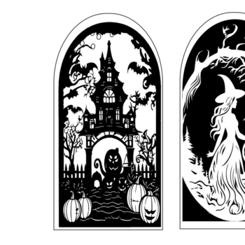 Intra απο ξύλο plywood 3mm-4mm πάχος - Περικοπή εμπνευσμένη από το Halloween Δίασταση 15x15 cm INTRAFABR-81740280 - Image 1