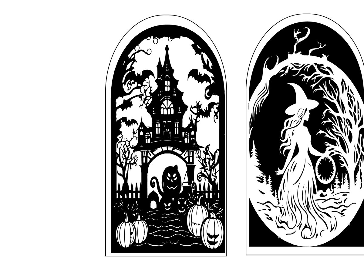 Intra απο ξύλο plywood 3mm-4mm πάχος - Περικοπή εμπνευσμένη από το Halloween Δίασταση 15x15 cm INTRAFABR-81740280