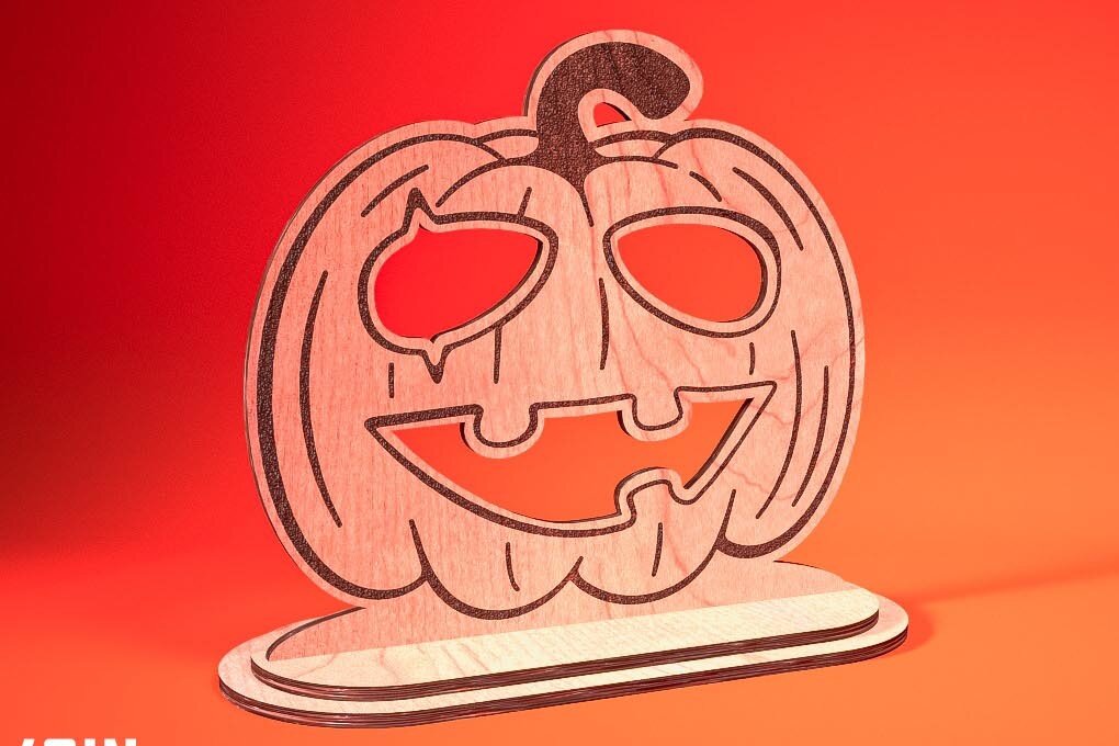 Intra απο ξύλο plywood 3mm-4mm πάχος - Halloween Jack O Lantern Decor Cut Laser Δίασταση 15x15 cm INTRAFABR-75901337