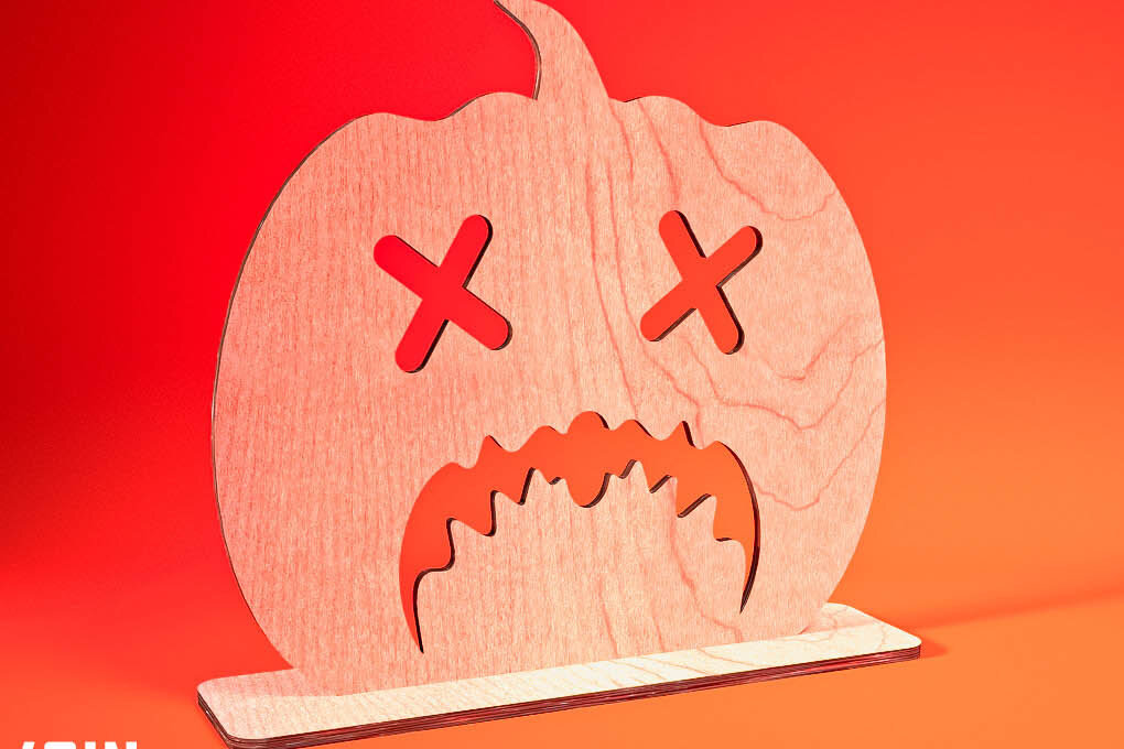 Intra απο ξύλο plywood 3mm-4mm πάχος - Halloween Jack O Lantern Decor Cut Laser Δίασταση 15x15 cm INTRAFABR-74276392