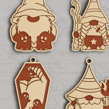 Intra απο ξύλο plywood 3mm-4mm πάχος - Δέσμη κοπής με λέιζερ για Halloween Key Chain Δίασταση 20x25 cm INTRAFABR-101375749 - Image 1