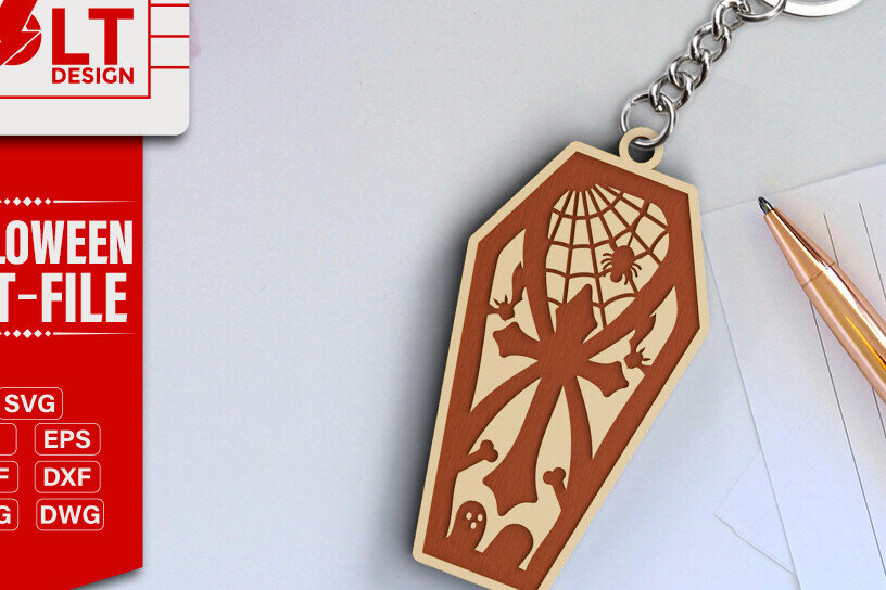 Intra απο ξύλο plywood 3mm-4mm πάχος -  κοπής λέιζερ για Halloween Key Chain Δίασταση 20x25 cm INTRAFABR-101205217