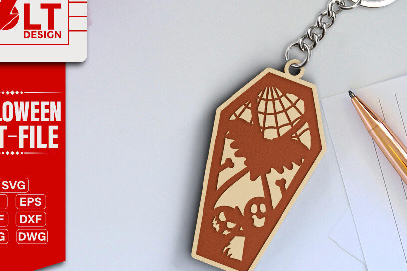 Intra απο ξύλο plywood 3mm-4mm πάχος -  κοπής λέιζερ για Halloween Key Chain Δίασταση 20x25 cm INTRAFABR-101205244