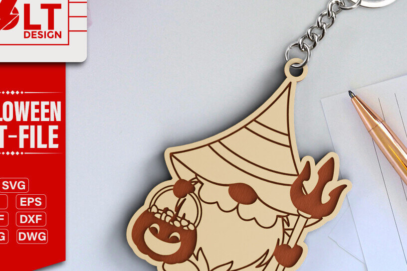 Intra απο ξύλο plywood 3mm-4mm πάχος -  κοπής λέιζερ για Halloween Key Chain Δίασταση 20x25 cm INTRAFABR-101205386