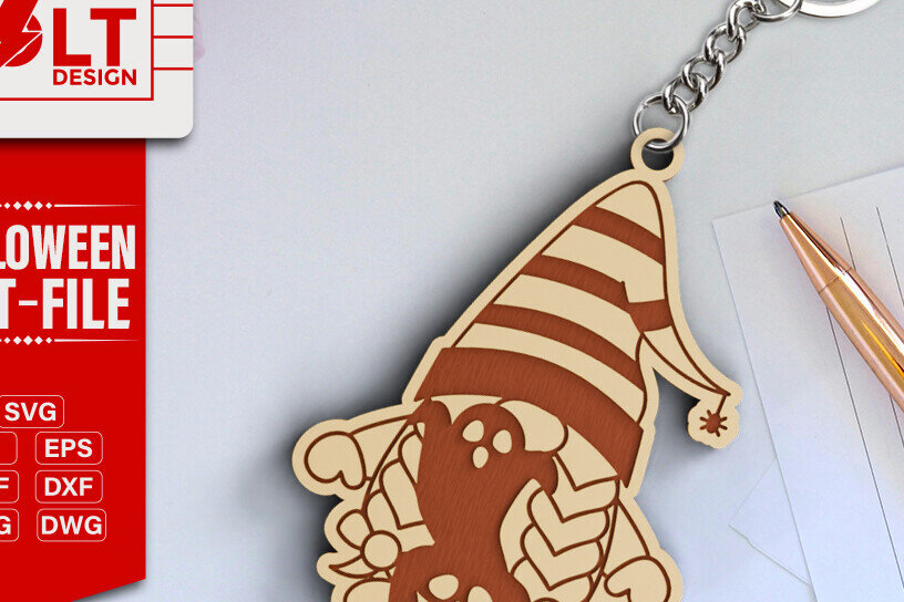 Intra απο ξύλο plywood 3mm-4mm πάχος -  κοπής λέιζερ για Halloween Key Chain Δίασταση 20x25 cm INTRAFABR-101205439